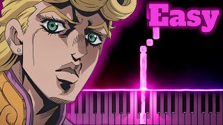 Giornos Theme Jojos Bizarre Adventure Golden Wind  Easy Piano Tutorial [upl. by Trofmoc390]