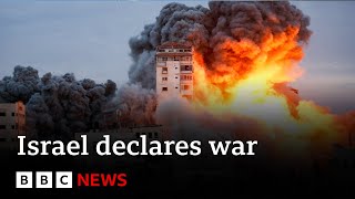 700 dead in Israel as it “declares war” on Hamas  BBC News [upl. by Bale]