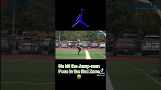 St JoeMetuchen QB Justin Scaramuzzo with the jumpmanjordan pose for the TD hsfootball [upl. by Ehtylb618]