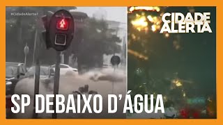 Temporal provoca alagamentos na grande São Paulo nesta terça 5 flagrantes impressionam [upl. by Alisun430]