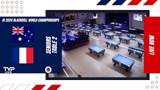 Table 2 Australia 1 v France  Seniors  2024 BI World Blackball Championships  Bridlington Spa [upl. by Yerrok]