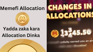 Memefi Allocation Update  Yadda zaka kara Allocation Dinka a memefi [upl. by Lorain454]