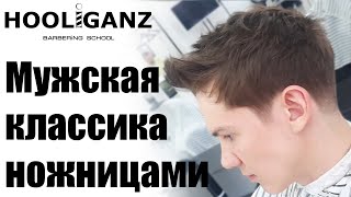 Классическая мужская стрижка ножницами  Mens classics with scissors [upl. by Enilec266]