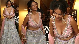 Gorgeous Anushka Sen In H0T Open Blouse 🔥With Lehenga Arrived  Her New Song Launch Mast Nazron Se [upl. by Atwater]