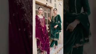 Alok Suits Sanskriti Velvet Designer Embroidery Party Wear Suit [upl. by Yadnil]