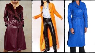 Long Leather Coat for ladies Elegance 2023 [upl. by Cioban]