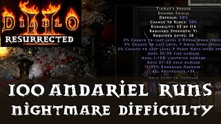 Diablo 2 Resurrected 100 Nightmare Andariel Runs Drop Highlights [upl. by Aldridge]