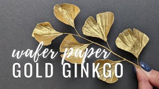 Wafer Paper Ginkgo Biloba Branch tutorial for cake decorating [upl. by Magdaia411]