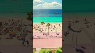 Gran Canarias Playa de Amadores beach beckons travelers GranCanaria beach turquoisewater [upl. by Idurt]