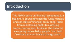 ADFA  Advanced Diploma in Financial Accounting  Introduction  Acme Collins School [upl. by Yeclek]