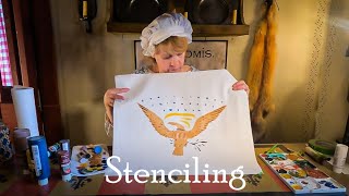 Stenciling a Early American Eagle  How to stencil  Cabin Crafts [upl. by Straub513]