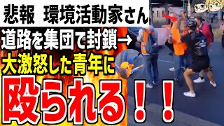 環境活動家の集団が道路で通行妨害！→怒り狂った青年にボコボコにされ完全敗北してしまうwww【ゆっくり解説】 [upl. by Catlaina]