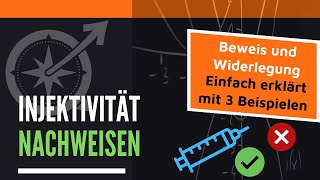 Beweis und Widerlegung ob Funktion injektiv 3 Beispiele  LernKompass  Mathe einfach erklärt [upl. by Mcintyre]