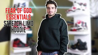 IS THE FEAR OF GOD ESSENTIALS HOODIE STRETCH LIMO WORTH IT ON BODY [upl. by Akinyt]