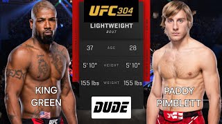 KING GREEN vs PADDY PIMBLETT  UFC 304  Ai Prediction  Full Fight [upl. by Anahsirk666]