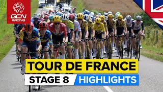 Uphill Finish Sees Strong Sprinters Battle It Out  Tour De France 2023 Highlights  Stage 8 [upl. by Farrish]