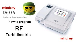 How to program RF turbidimetry in semi automated Mindray BA88A كيف تبرمج فاكتور روماتويد في جهاز [upl. by Eanal]