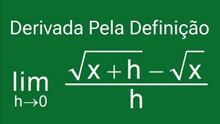 🟢 COMO RESOLVER DERIVADA por DEFINIÇÃO de LIMITE [upl. by Naujak]