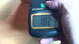 Measuring fan speed with handheld digital tachometer [upl. by Mlehliw148]