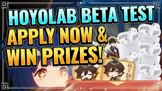 HoYoLAB App Beta Test APPLY NOW WIN AIRPODS AND MERCH Genshin Impact [upl. by Martica]