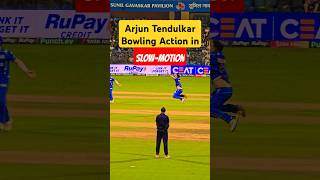 Arjun Tendulkars bowling Action in SLOWMOTION rizwanali sachintendulkar cricketshorts shorts [upl. by Snahc114]