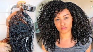 QUICK Natural Hair Wash Day Routine For Defined Curls ⎜ Shingling Method [upl. by Esya]