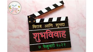 How to make Clapper Board Rukhwat ideas महाराष्ट्रीयन रुखवत [upl. by Herwig]