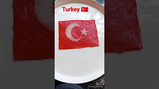 Turkey 🇹🇷 National Flag Pancake shortsturkeyyoutubeshorts [upl. by Annaeiluj]