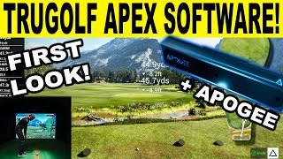 TRUGOLF APEX GOLF SIMULATOR SOFTWARE First Look using APOGEE Golf Launch Monitor [upl. by Cass]