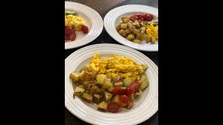 Greaseless home fries and scrambled eggs in Saladmaster [upl. by Tiffany]