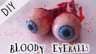 🎃 Halloween Tutorial  DIY Bloody Eyeballs 🎃 [upl. by Ballou]