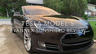 Evannex sunshade sun shield on sunroof review on a Tesla Model S [upl. by Aynatal]