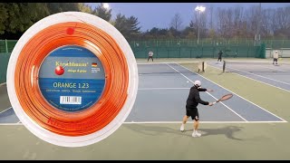 스트링시타 기록 No3 커쉬바움 슈퍼스매쉬 오렌지 123mm 시타  Kirschbaum Super Smash Orange 123mm Playtest [upl. by Esilahs]