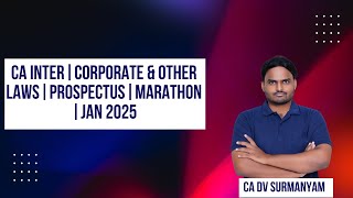 CA INTER  CORPORATE AND OTHER LAWS  PROSPECTUS AND ALLOTMENT OF SECURITIES MARATHON  JAN 25 [upl. by Munn]