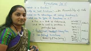 CLanguage  Class68  Functions in C  Both in Telugu and English  Telugu Scit Tutorials [upl. by Aihsoek]