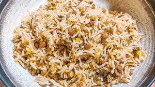 Easy Rice with Brown Lentils in Rice Cooker  Basmati Rice with Lentils Recipe [upl. by Suckram]