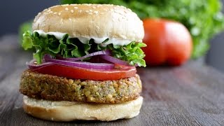 Falafel Burger  The Buddhist Chef [upl. by Ylus]