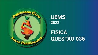 UEMS 2022  FÍSICA  QUESTÃO 036 [upl. by Paymar]