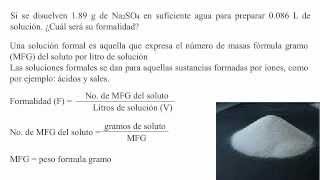 ¿Cómo calcular la formalidad de una solución de Na2SO4 solución formal [upl. by Peacock3]