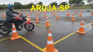 PERCURSO EXAME PRATICO DE MOTO  DETRAN ARUJA SP [upl. by Aliek]