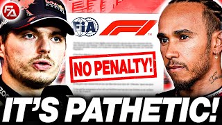 Verstappen FIRES BACK at Hamilton after FIAs SHOCKING Decision [upl. by Worra]