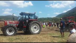 Fiat 110 Trattore 11090 rosso in gara di trattori a Pettoranello del molise [upl. by Bbor]