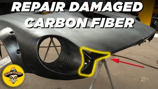 How to Fix Damaged Carbon Fiber  240z Datsun Hood Repair  EP 66 [upl. by Maddocks494]