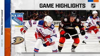 Rangers  Ducks 1822  NHL Highlights [upl. by Ellehsyt]