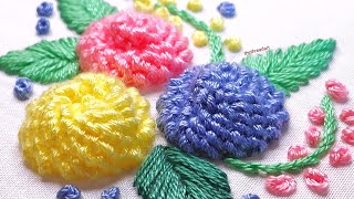 How to embroider a 3D Spiral Trellis Stitch Flower [upl. by Ellenar]