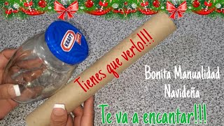 Mira que hacer con un simple tubo de cartón y un frasco de vidrio te va a encantar Farol navideño [upl. by Ramahs5]