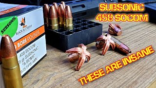 Suppressed 458 SOCOM subsonic extreme hollow points are insane [upl. by Ahsitruc53]