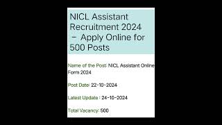 JobsNational Insurance Company jobFaculty Pharmacy HomeopathyExecutive AdvtHRSaleCheck Link [upl. by Nordek]