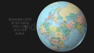 Rotating Globe World Political Map  Top View [upl. by Yahiya452]