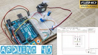 Arduino40Schéma électrique et câblage du montage SERVOMOTEURPOTENTIOMÈTRECONDENSATEUR [upl. by Nisotawulo]